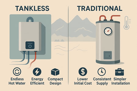 Tankless vs traditional water heaters colorado