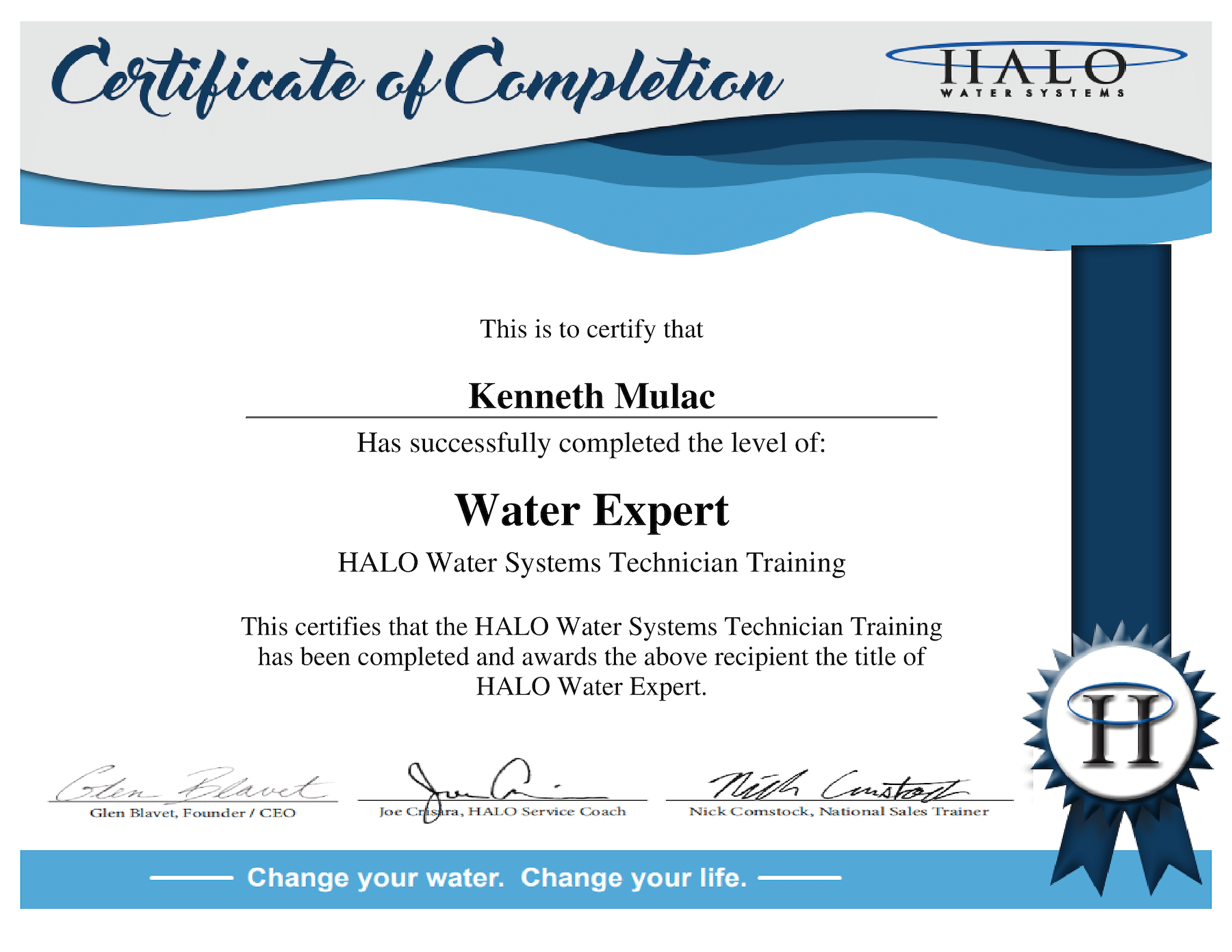 Certification halo