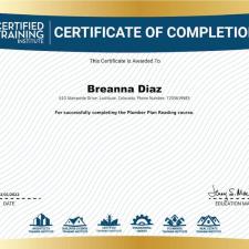 Breanna plan reading certificate