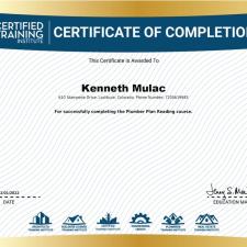 Kenneth plan reading certificate